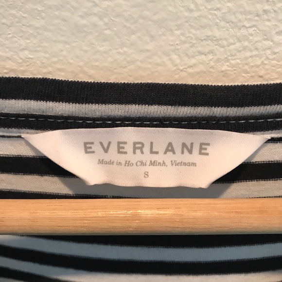 Everlane Navy and White Striped T-Shirt Dress - Picture 4 of 5